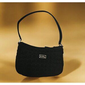 Vera Bradley Black Quilted Shoulder Bag With Floral Interior Pattern